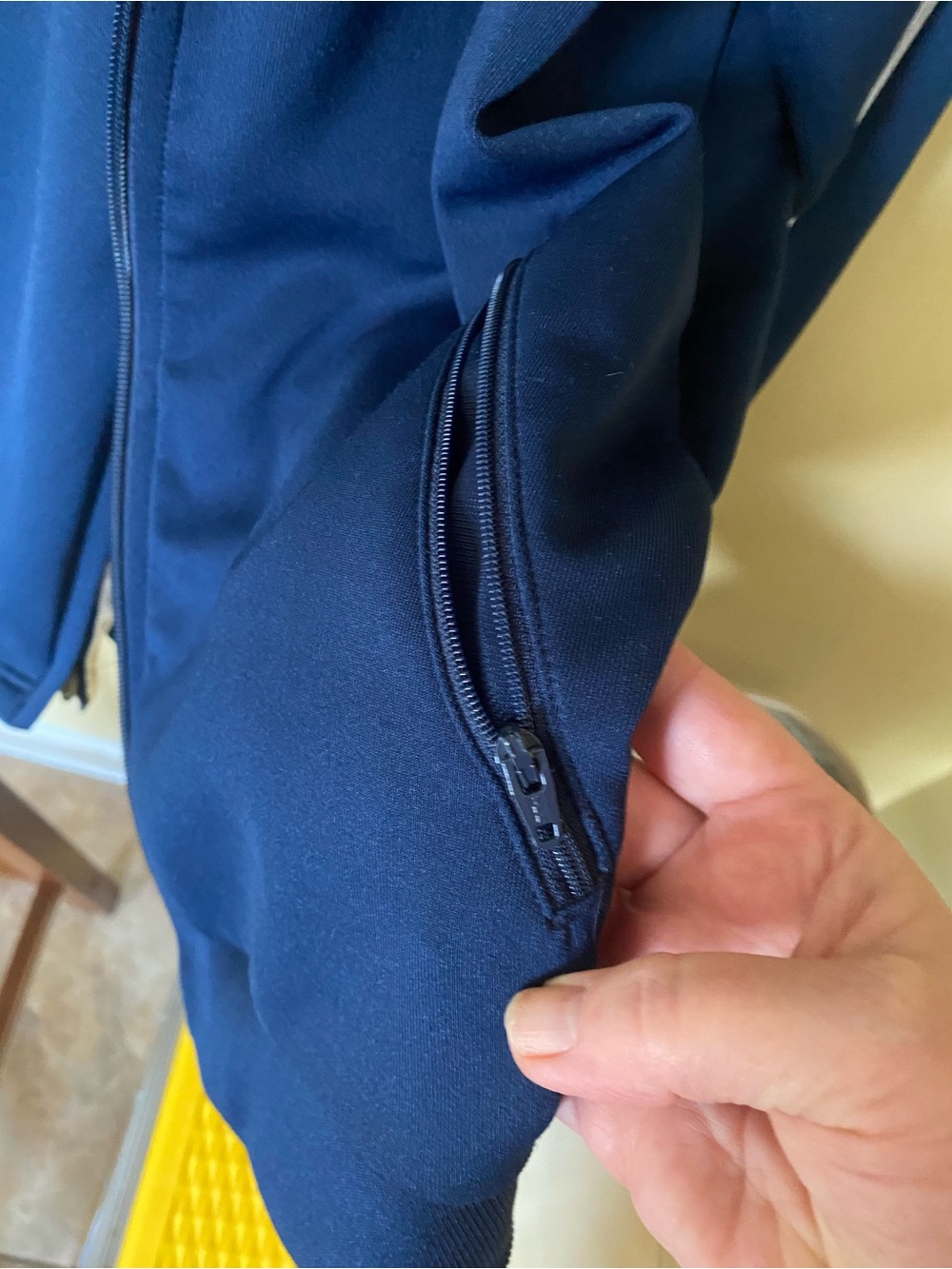 adidas Navy Blue Track Jacket/Suit with White Stripes and pants SST - Picture 4 of 9